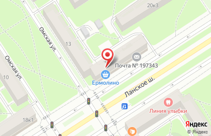 Фирменный магазин Ермолино в Приморском районе на карте