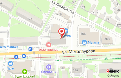 Городской ломбард на улице Металлургов на карте