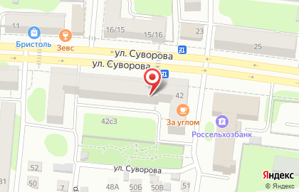 Аптека Волжская мануфактура на улице Суворова на карте