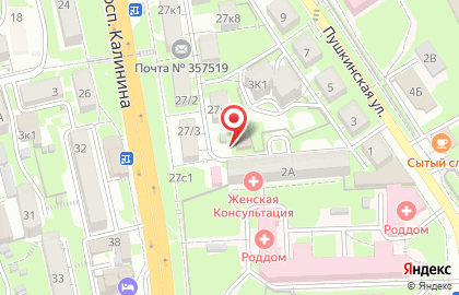 Продовольственный магазин на Пушкинской улице на карте