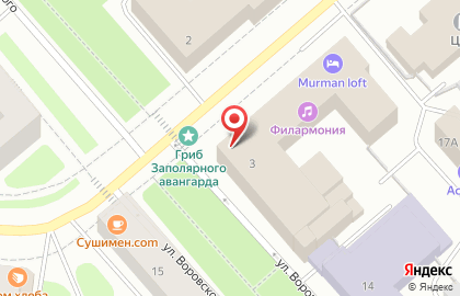 Мурманский областной художественный музей на улице Софьи Перовской на карте