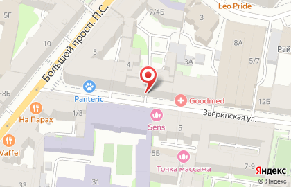 Отель Rinaldi в Петроградском районе на карте