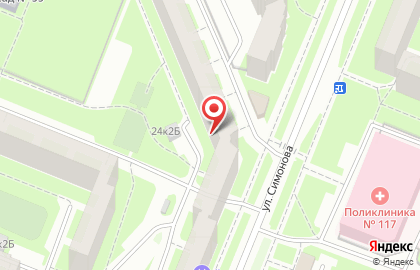 Вега на улице Симонова на карте