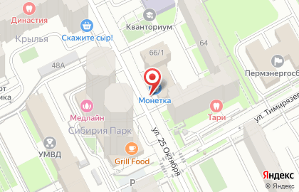Супермаркет Монетка в Свердловском районе на карте