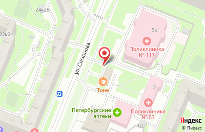 Продовольственный магазин на проспекте Просвещения на карте