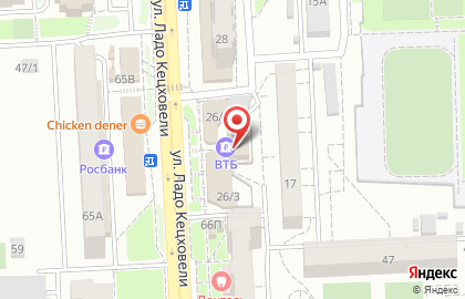 Банк ВТБ на улице Ладо Кецховели на карте