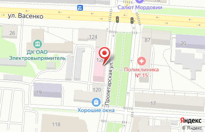 Поликлиническое отделение №2 на Пролетарской улице на карте