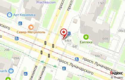 Киоск по продаже печатной продукции Пресса на проспекте Луначарского на карте
