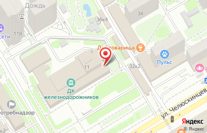 Дворец культуры железнодорожников на Площади Гарина-Михайловского на карте