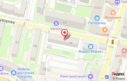 Магазин фруктов и овощей на улице Суворова на карте