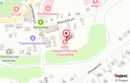 Северская центральная районная больница на Базарной на карте