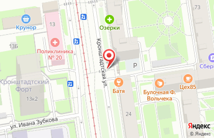 Киоск по продаже выпечки на Кронштадтской улице на карте