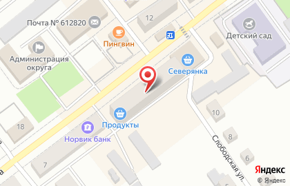 Аптека Планета Здоровья на улице Кирова, 5 в Кирсе на карте