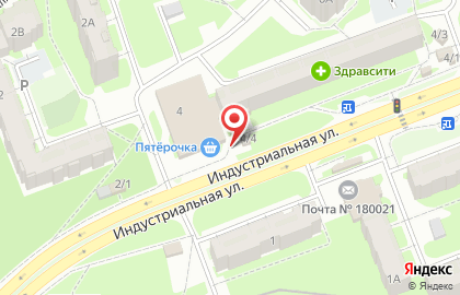 Магазин товаров для животных на Индустриальной улице на карте