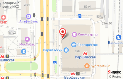 ТЦ Варшавский в Москве на карте