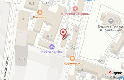 ТЦ Павелецкий в 1-м Кожевническом переулке на карте