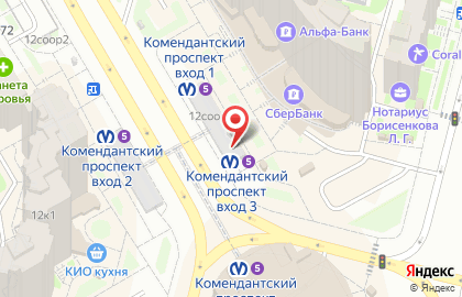 Банкомат Банк Санкт-Петербург на Комендантской площади на карте
