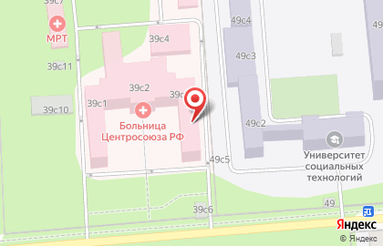 Больница Центросоюза и РФ на карте