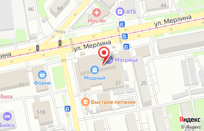 Киоск по продаже фруктов и овощей в Барнауле на карте