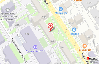 Парикмахерская в Барнауле на карте