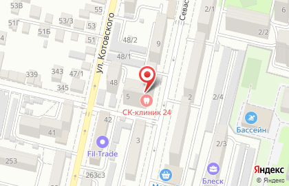 Респект тур на Севастопольской улице на карте