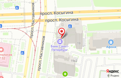 Банк Санкт-Петербург в Красногвардейском районе на карте