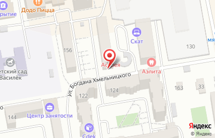 Магазин продуктов Рябинка на улице Богдана Хмельницкого на карте