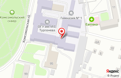Лицей в Орле на карте