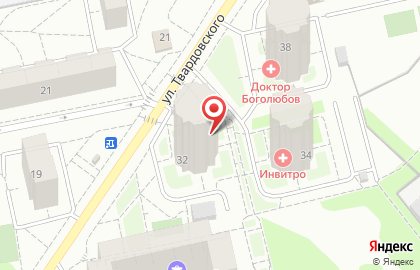 Аист на улице Твардовского на карте