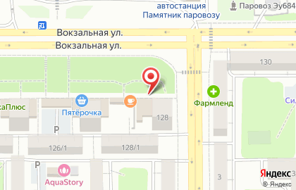 Киоск по продаже фруктов и овощей на Вокзальной улице на карте