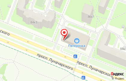 Аптека ЛенОблФарм на проспекте Луначарского на карте