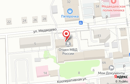 Пгт. Медведево Межмуниципальный отдел МВД России на карте