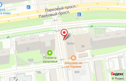 Киоск по продаже фруктов и овощей на Парковом проспекте на карте