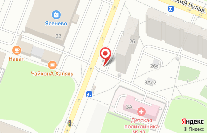 Киоск по продаже печатной продукции, район Ясенево на Ясногорской улице на карте