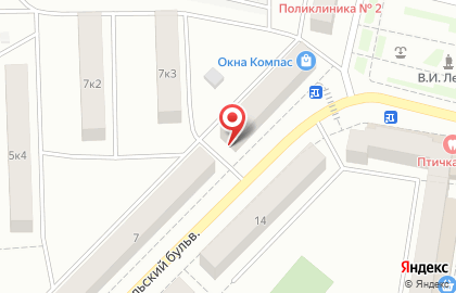 Агентство путешествий Меридиан на Комсомольском бульваре на карте