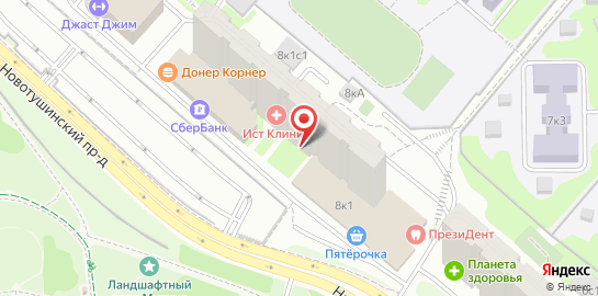 Центр остеопатии Ист Клиник в Новотушинском проезде на карте