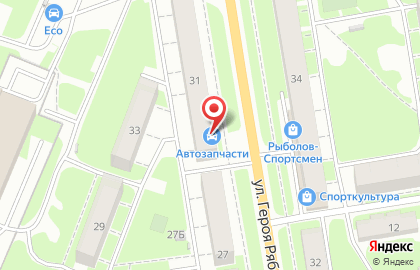Магазин автотоваров на улице Героя Рябцева на карте