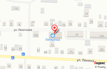 Супермаркет Пятерочка на улице Леонтьева на карте