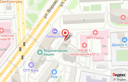 Фитнес-центр GREEN CLUB на улице Воровского на карте