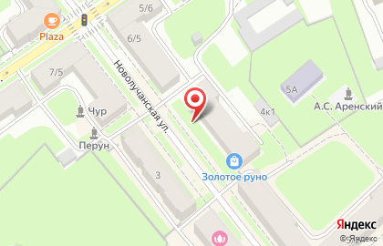 Магазин тканей и товаров для шитья Золотое руно на Новолучанской улице на карте