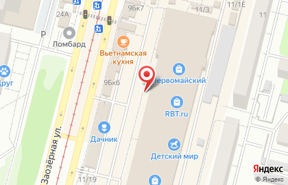 Старт на Заозёрной улице на карте
