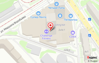 Фитнес-клуб CHALLENGE FITNESS на улице Твардовского на карте
