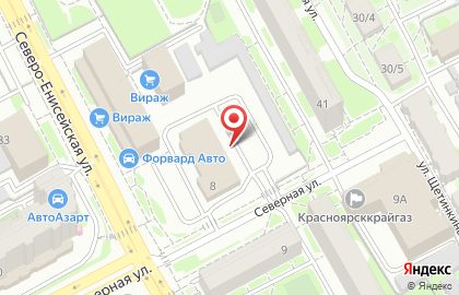 Красноярская городская Федерация каратэ Киокусинкай на Северной улице на карте