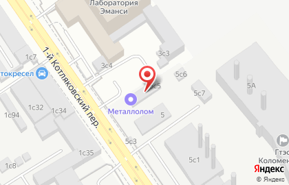 ОАО Банкомат, КБ ЮНИКОРБАНК в 1-м Котляковском переулке на карте