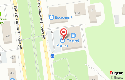 Супермаркет Магнит у дома на Интернациональной улице на карте