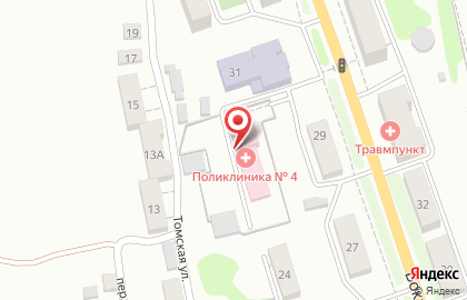 Больница РЖД-Медицина г. Новокузнецк на Томской улице на карте