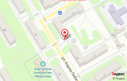 Супермаркет Лион на улице Карла Либкнехта на карте