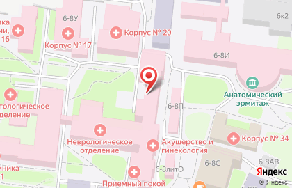 Клиника ПСПбГМУ им. академика И.П. Павлова в Петроградском районе на карте