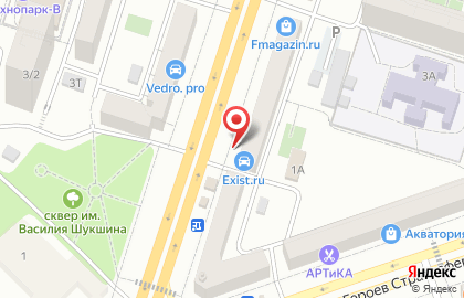 Магазин автотоваров Автоспутник в Левобережном районе на карте