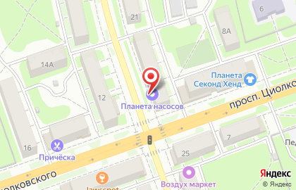 Торгово-сервисная фирма Планета насосов на проспекте Циолковского на карте